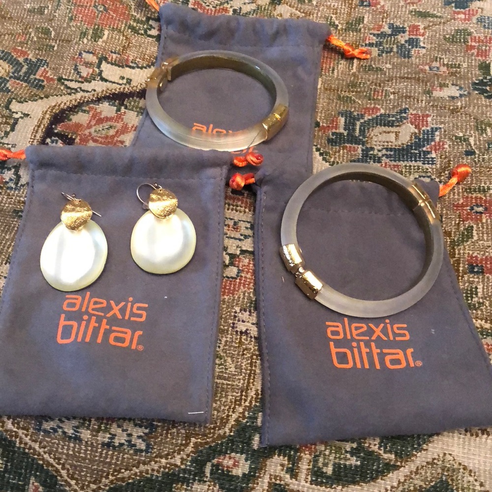 Alexis Bittar earrings and bracelet set